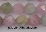 CMG204 15.5 inches 12mm faceted nuggets morganite gemstone beads