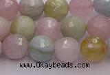 CMG211 15.5 inches 8mm faceted round morganite beads wholesale