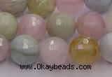 CMG212 15.5 inches 10mm faceted round morganite beads wholesale