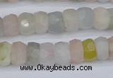 CMG216 15.5 inches 4*7mm faceted rondelle morganite beads