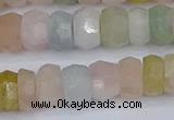 CMG217 15.5 inches 5*9mm faceted rondelle morganite beads