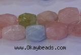 CMG229 15.5 inches 10*12mm - 12*16mm faceted nuggets morganite beads