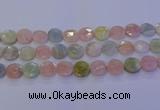 CMG255 15.5 inches 14mm faceted coin morganite beads