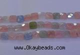 CMG262 15.5 inches 16*16mm faceted square morganite beads