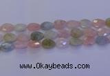 CMG273 15.5 inches 12*16mm faceted flat teardrop morganite beads