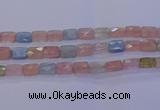 CMG278 15.5 inches 10*14mm faceted rectangle morganite beads