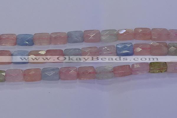 CMG278 15.5 inches 10*14mm faceted rectangle morganite beads