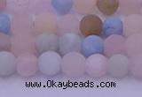 CMG301 15.5 inches 6mm round matte morganite beads wholesale