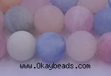 CMG304 15.5 inches 12mm round matte morganite beads wholesale