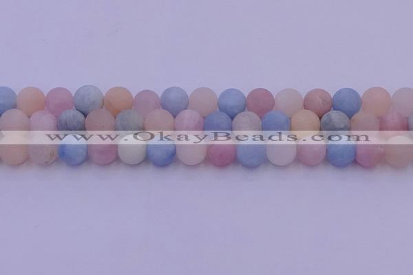 CMG304 15.5 inches 12mm round matte morganite beads wholesale