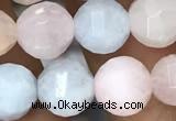 CMG308 15.5 inches 8mm faceted round morganite beads