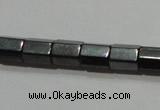 CMH107 15.5 inches 5*6mm faceted tube magnetic hematite beads