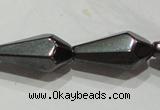 CMH142 15.5 inches 8*16mm faceted teardrop magnetic hematite beads