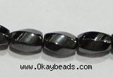 CMH156 15.5 inches 5*8mm twisted rice magnetic hematite beads