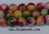 CMJ591 15.5 inches 8mm round rainbow jade beads wholesale