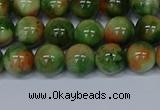 CMJ675 15.5 inches 8mm round rainbow jade beads wholesale