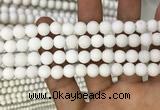 CMJ802 15.5 inches 8mm round matte Mashan jade beads wholesale