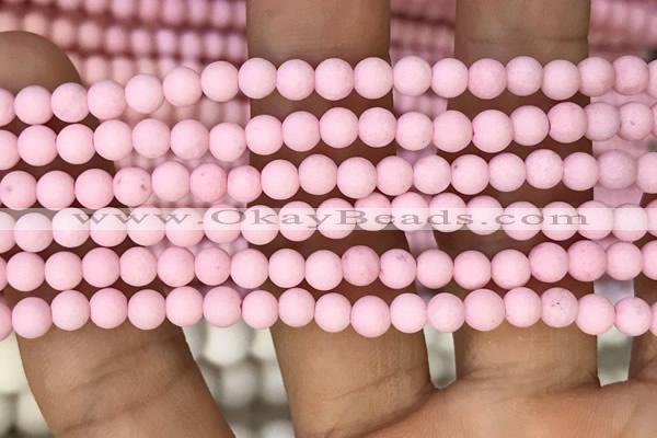 CMJ820 15.5 inches 4mm round matte Mashan jade beads wholesale