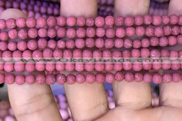 CMJ830 15.5 inches 4mm round matte Mashan jade beads wholesale