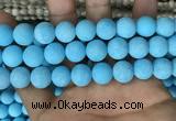 CMJ839 15.5 inches 12mm round matte Mashan jade beads wholesale