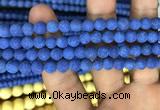 CMJ846 15.5 inches 6mm round matte Mashan jade beads wholesale