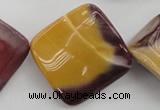 CMK108 15.5 inches 30*30mm twisted diamond mookaite beads wholesale