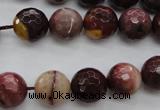 CMK115 15.5 inches 12mm faceted round mookaite beads wholesale