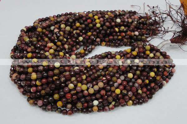 CMK15 15.5 inches 4mm faceted round mookaite beads wholesale