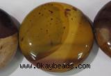 CMK247 15.5 inches 35mm flat round mookaite gemstone beads