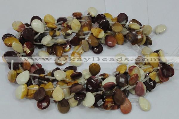 CMK32 15.5 inches 15*20mm faceted flat teardrop mookaite beads