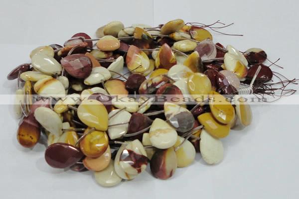 CMK33 15.5 inches 18*25mm faceted flat teardrop mookaite beads