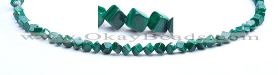 CMN11 A grade 4*4mm cubic natural malachite beads wholesale