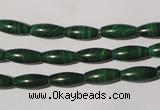 CMN211 15.5 inches 5*12mm rice natural malachite beads wholesale