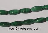 CMN224 15.5 inches 5*12mm faceted rice natural malachite beads