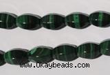 CMN225 15.5 inches 8*12mm faceted rice natural malachite beads