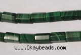 CMN242 15.5 inches 6*10mm faceted tube natural malachite beads