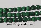 CMN250 15.5 inches 6mm flat round natural malachite beads wholesale