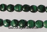 CMN251 15.5 inches 8mm flat round natural malachite beads wholesale