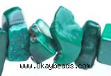 CMN27 34 inches freeform shape natural malachite chips beads