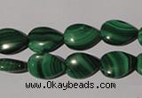 CMN282 15.5 inches 10*14mm flat teardrop natural malachite beads