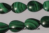 CMN283 15.5 inches 12*16mm flat teardrop natural malachite beads