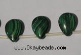 CMN324 Top-drilled 15*20mm flat teardrop natural malachite beads