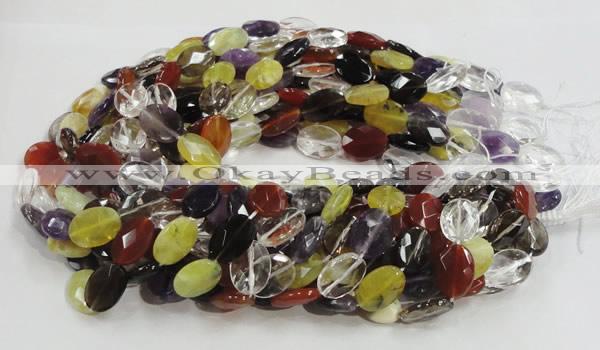 CMQ04 15.5 inches 14*18mm faceted oval multicolor quartz beads