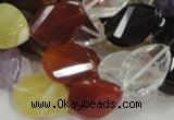 CMQ08 15*20mm twisted faceted teardrop multicolor quartz beads