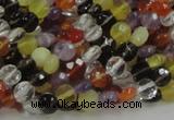 CMQ16 15.5 inches 6mm faceted coin multicolor quartz beads