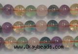 CMQ212 15.5 inches 8mm round multicolor quartz gemstone beads