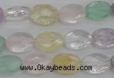 CMQ252 15.5 inches 10*14mm faceted oval multicolor quartz beads