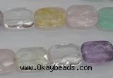 CMQ259 15.5 inches 12*16mm faceted rectangle multicolor quartz beads