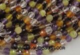 CMQ30 15.5 inches 4mm faceted round multicolor quartz beads