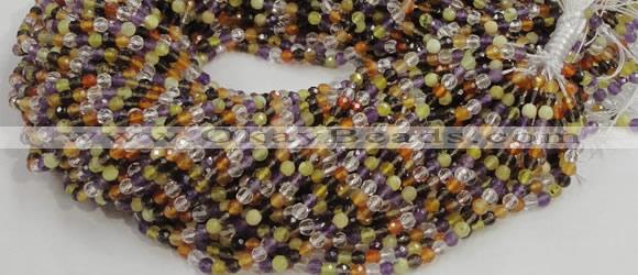 CMQ30 15.5 inches 4mm faceted round multicolor quartz beads